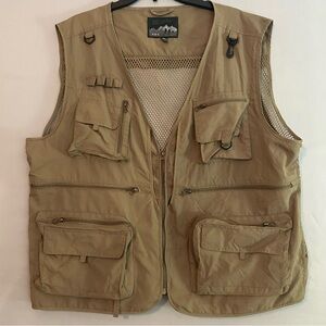 Men's Multi-Pocket Outdoor Utility Fishing Vest - Tan
